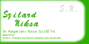 szilard miksa business card